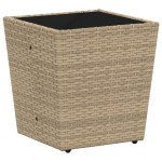 vidaXL Set Bistro de Grădină 3 pcs Bej Rattan poli