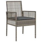 vidaXL Set Bistro de Grădină 3 pcs Gri Rattan poli vidaXL Set Bistro de Grădină 3 pcs Gri Rattan poli