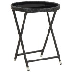 vidaXL Set Bistro de Grădină 3 pcs Negru Rattan poli vidaXL Set Bistro de Grădină 3 pcs Negru Rattan poli
