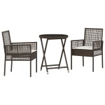 vidaXL Set Bistro de Grădină 3 pcs Maro Rattan poli vidaXL Set Bistro de Grădină 3 pcs Maro Rattan poli