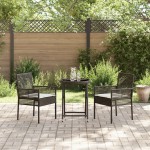 vidaXL Set Bistro de Grădină 3 pcs Maro Rattan poli vidaXL Set Bistro de Grădină 3 pcs Maro Rattan poli