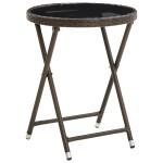 vidaXL Set Bistro de Grădină 3 pcs Maro Rattan poli vidaXL Set Bistro de Grădină 3 pcs Maro Rattan poli