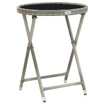 vidaXL Set Bistro de Grădină 3 pcs Gri Rattan poli vidaXL Set Bistro de Grădină 3 pcs Gri Rattan poli