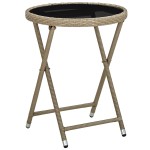 vidaXL Set Bistro de Grădină 3 pcs Bej Rattan poli vidaXL Set Bistro de Grădină 3 pcs Bej Rattan poli