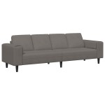 vidaXL Sofa din material textil Gri deschis 208 cm Țesătură de catifea