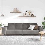 vidaXL Sofa din material textil Gri deschis 208 cm Țesătură de catifea