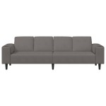 vidaXL Sofa din material textil Gri deschis 208 cm Țesătură de catifea