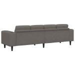vidaXL Sofa din material textil Gri deschis 208 cm Țesătură de catifea