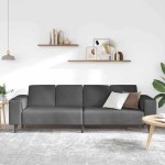 vidaXL Sofa din material textil Gri închis Țesătură de catifea