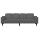 vidaXL Sofa din material textil Gri închis Țesătură de catifea