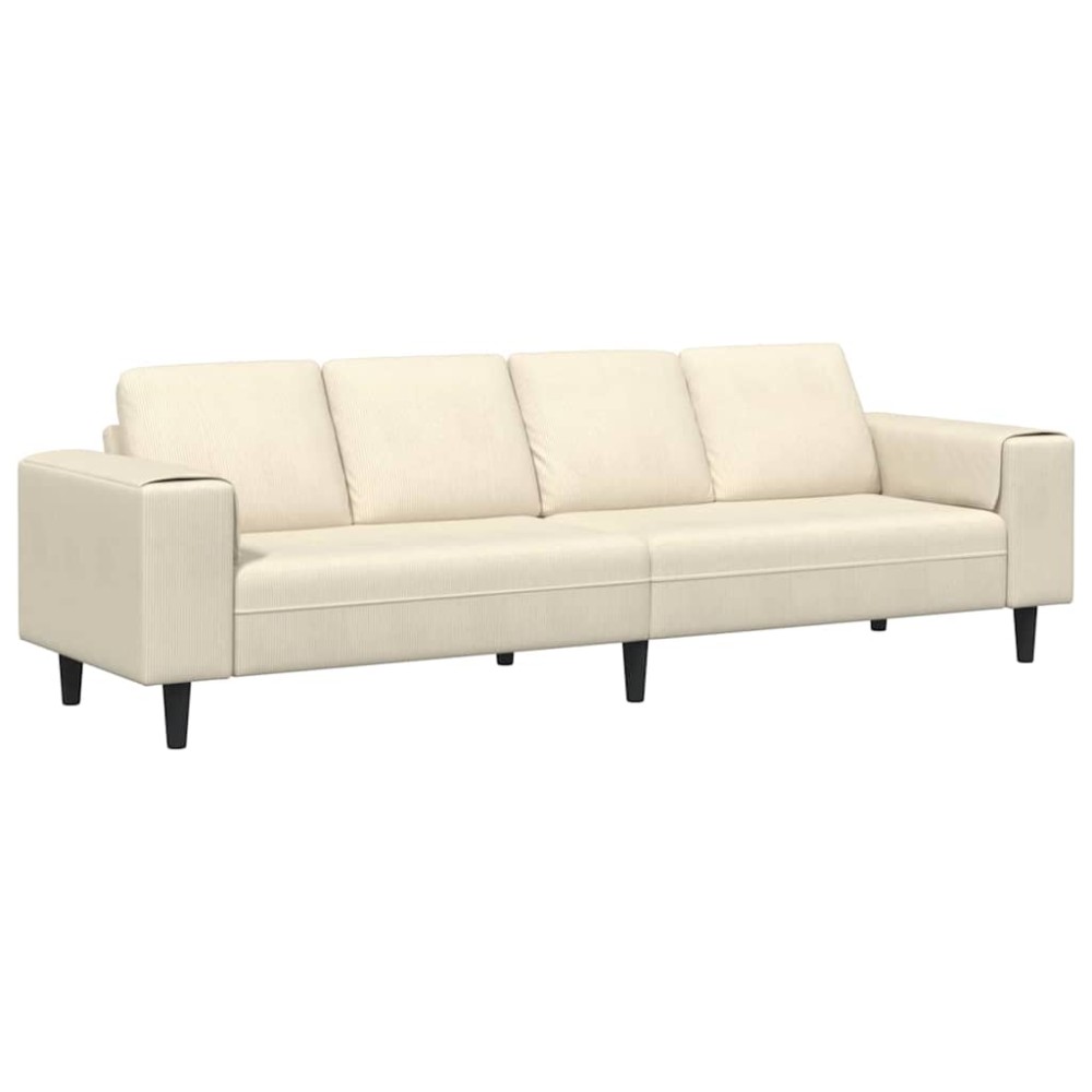 vidaXL Sofa din material textil Crem 208 cm Țesătură de catifea