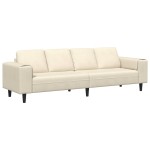 vidaXL Sofa din material textil Crem 208 cm Țesătură de catifea