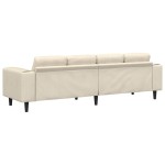 vidaXL Sofa din material textil Crem 208 cm Țesătură de catifea