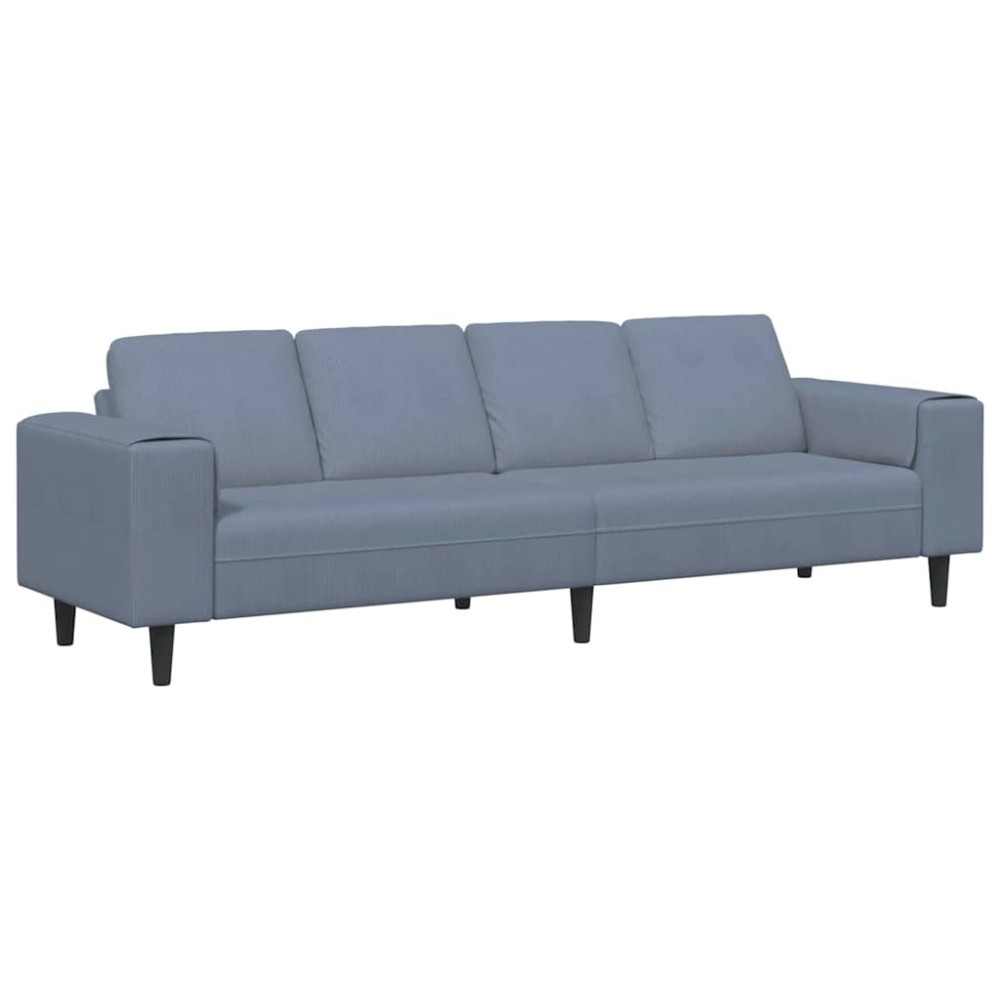 vidaXL Sofa din material textil albastru 208 cm Țesătură de catifea
