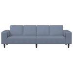 vidaXL Sofa din material textil albastru 208 cm Țesătură de catifea