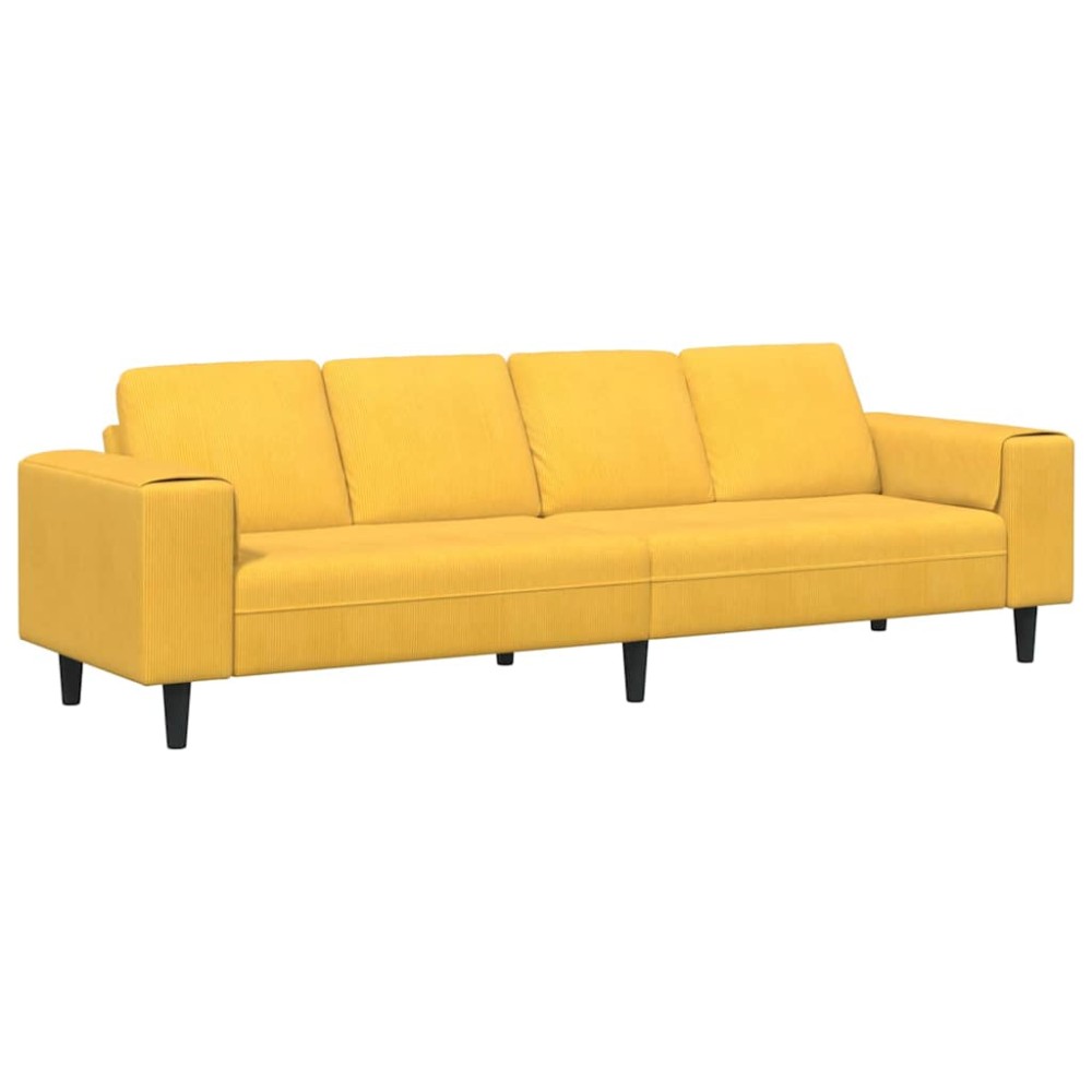 vidaXL Sofa din material textil Galben Deschis Țesătură de catifea
