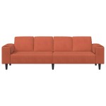 vidaXL Sofa din material textil Roșu portocalie Țesătură de catifea