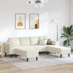 vidaXL Set de canapea Crem Catifea