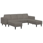 vidaXL Sofa din material textil Gri deschis Țesătură de catifea