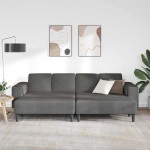 vidaXL Sofa din material textil Gri închis Țesătură de catifea