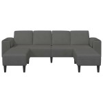 vidaXL Sofa din material textil Gri închis Țesătură de catifea