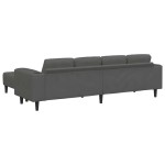 vidaXL Sofa din material textil Gri închis Țesătură de catifea