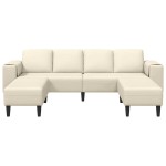 vidaXL Sofa din material textil Crem 208 cm Țesătură de catifea