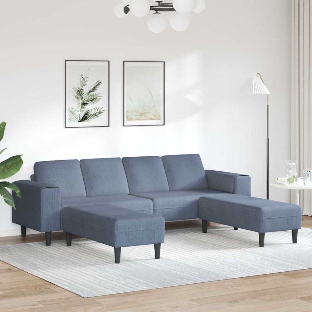 vidaXL Sofa din material textil cu pernă albastru Țesătură de catifea
