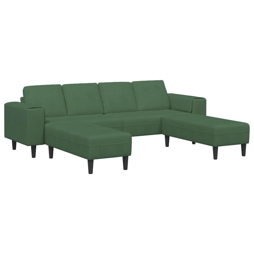 vidaXL Sofa din material textil Verde închis Țesătură de catifea
