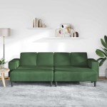 vidaXL Sofa din material textil Verde închis Țesătură de catifea