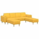 vidaXL Sofa din material textil Galben Deschis Țesătură de catifea