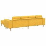vidaXL Sofa din material textil Galben Deschis Țesătură de catifea