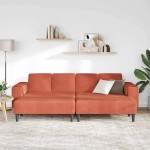vidaXL Sofa din material textil cu pernă Roșu portocalie 208 cm