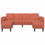 vidaXL Sofa din material textil cu pernă Roșu portocalie 208 cm
