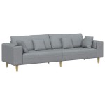 vidaXL Sofa din material textil cu pernă Gri deschis 208 cm țesătură