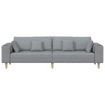vidaXL Sofa din material textil cu pernă Gri deschis 208 cm țesătură