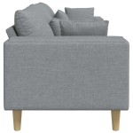 vidaXL Sofa din material textil cu pernă Gri deschis 208 cm țesătură