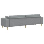 vidaXL Sofa din material textil cu pernă Gri deschis 208 cm țesătură