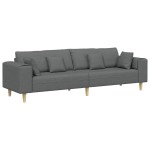 vidaXL Sofa din material textil cu pernă Gri închis 208 cm țesătură