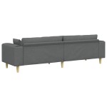 vidaXL Sofa din material textil cu pernă Gri închis 208 cm țesătură