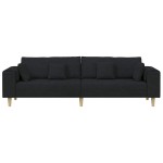 vidaXL Sofa din material textil cu pernă Negru 208 cm țesătură