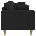 vidaXL Sofa din material textil cu pernă Negru 208 cm țesătură