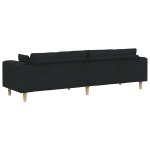 vidaXL Sofa din material textil cu pernă Negru 208 cm țesătură