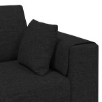 vidaXL Sofa din material textil cu pernă Negru 208 cm țesătură