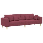 vidaXL Sofa din material textil cu pernă Roșu Vin 208 cm țesătură