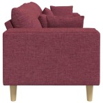 vidaXL Sofa din material textil cu pernă Roșu Vin 208 cm țesătură
