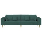 vidaXL Sofa din material textil cu pernă Verde închis 208 cm țesătură