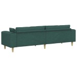 vidaXL Sofa din material textil cu pernă Verde închis 208 cm țesătură