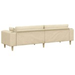 vidaXL Sofa din material textil cu pernă Crem 208 cm țesătură