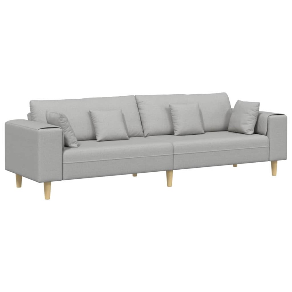 Sofa din material textil cu pernă Gri nori 208 cm țesătură